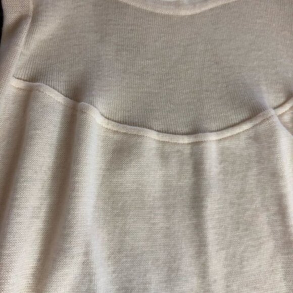 Vintage Rodier Off White Cream Wool Sweater Dress Criss Cross Back - Picture 8 of 12